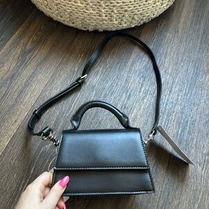 Black Leather Crossbody Bag